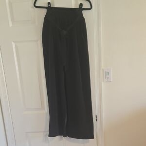 Women's Black Paperbag Wasit Pants